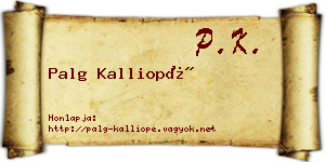 Palg Kalliopé névjegykártya